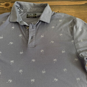 Men's Ben Hogan Grey Palm Tree Performance Golf Polo Shirt S